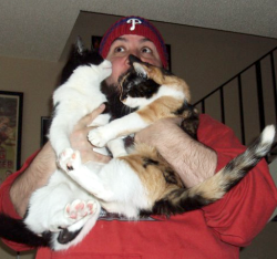 Christopher R. Zappo with Panduh and Monkeh